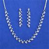American Diamond Delicate Necklace with Rhodium Plating 2 Tone Plating