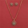 American Diamond Delicate Pendant Set With 2 Tone Plating