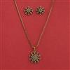 American Diamond Delicate Pendant Set With Mehndi Plating