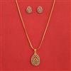 American Diamond Classic Pendant Set With 2 Tone Plating