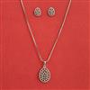 American Diamond Classic Pendant Set With Rhodium Plating