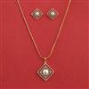 American Diamond Moti Pendant Set With 2 Tone Plating
