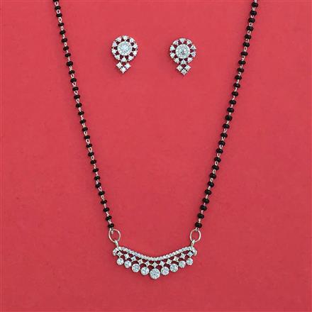American Diamond Classic Mangalsutra With 2 Tone Plating Rhodium Plating