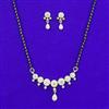 American Diamond Classic Mangalsutra With 2 Tone Plating Rhodium Plating