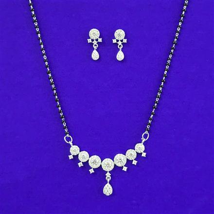 American Diamond Classic Mangalsutra With 2 Tone Plating Rhodium Plating