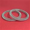 American Diamond 2 Pc Classic Bangles with Rhodium Plating