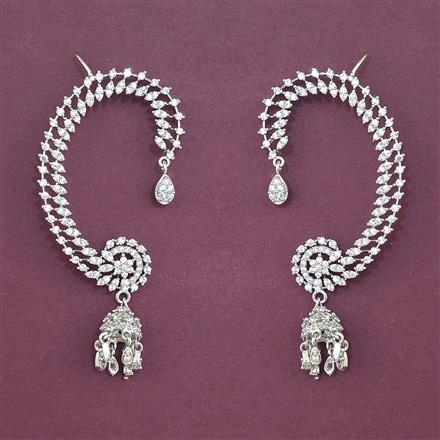 American Diamond Earcuff With 2 Tone Plating Rhodium Plating