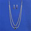 American Diamond Long Necklace with Rhodium Plating