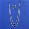 American Diamond Long Necklace with Rhodium Plating