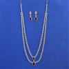 American Diamond Long Necklace with Rhodium Plating