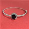 American Diamond Openable kada with Rhodium Plating