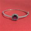 American Diamond Openable kada with Rhodium Plating