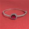 American Diamond Openable kada with Rhodium Plating