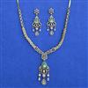 American Diamond Classic Necklace with Mehndi Plating