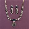 American Diamond Classic Necklace with Mehndi Plating