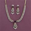 American Diamond Classic Necklace with Mehndi Plating