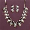 American Diamond Moti Necklace with 2 Tone Plating