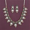 American Diamond Moti Necklace with 2 Tone Plating