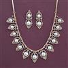American Diamond Moti Necklace with 2 Tone Plating