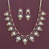 American Diamond Moti Necklace with 2 Tone Plating
