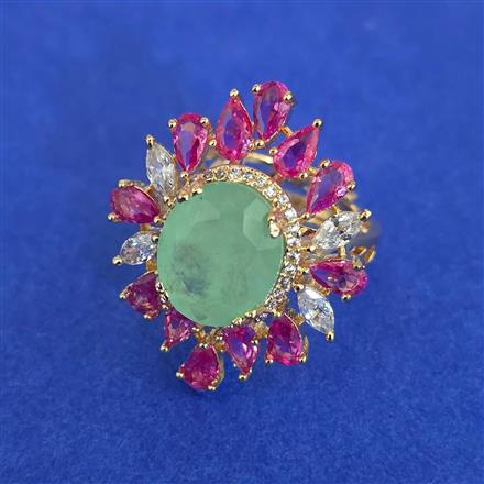 American Diamond Adjustable Ring with Carat Plating