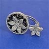 American Diamond Adjustable Ring with Rhodium Plating