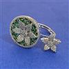 American Diamond Adjustable Ring with Rhodium Plating