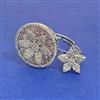 American Diamond Adjustable Ring with Rhodium Plating