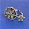 American Diamond Adjustable Ring with Rhodium Plating