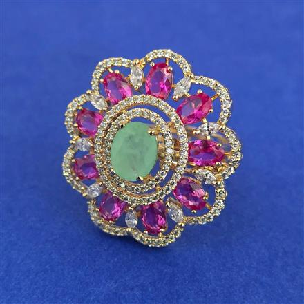 American Diamond Adjustable Ring with Carat Plating