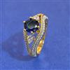 American Diamond Adjustable Ring with 2 Tone Plating