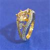 American Diamond Adjustable Ring with 2 Tone Plating