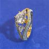 American Diamond Adjustable Ring with 2 Tone Plating