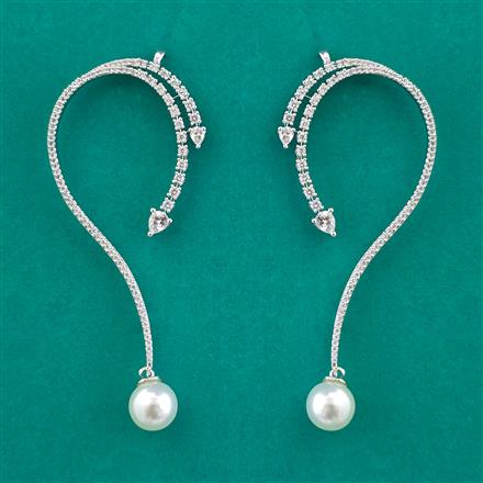 American Diamond Earcuff with Rhodium Plating 2 Tone Plating Carat Plating