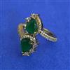 American Diamond Adjustable Ring with Mehndi Plating