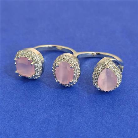 American Diamond Adjustable Ring with Rhodium Plating