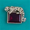 American Diamond Classic Brooch with Mehndi Plating