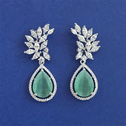 American Diamond Classic Earring with Rhodium Plating