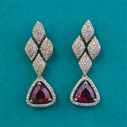 American Diamond Classic Earring with Mehndi Plating