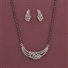 American Diamond Classic Mangalsutra with Rhodium Plating 2 Tone Plating