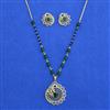 American Diamond Classic Pendant Set With 2 Tone Plating