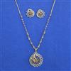 American Diamond Classic Pendant Set With 2 Tone Plating