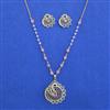 American Diamond Classic Pendant Set With 2 Tone Plating