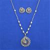 American Diamond Classic Pendant Set With 2 Tone Plating