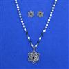 American Diamond Moti Pendant Set With Mehndi Plating