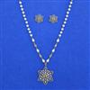 American Diamond Moti Pendant Set With Mehndi Plating