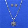 American Diamond Moti Pendant Set With Mehndi Plating