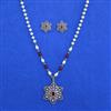 American Diamond Moti Pendant Set With Mehndi Plating