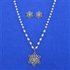 American Diamond Moti Pendant Set With Mehndi Plating
