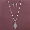 American Diamond Classic Pendant Set With 2 Tone Plating Rhodium Plating
